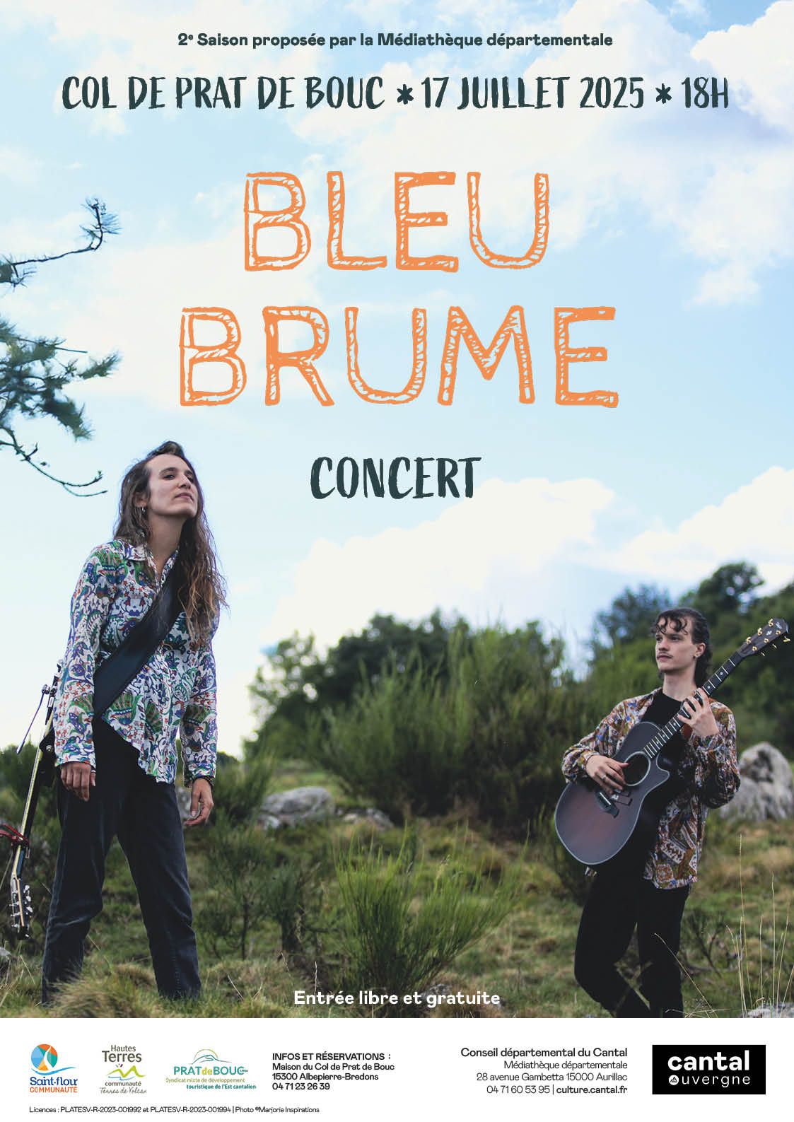 affiche bleu brume Prat de bouc juillet 2025